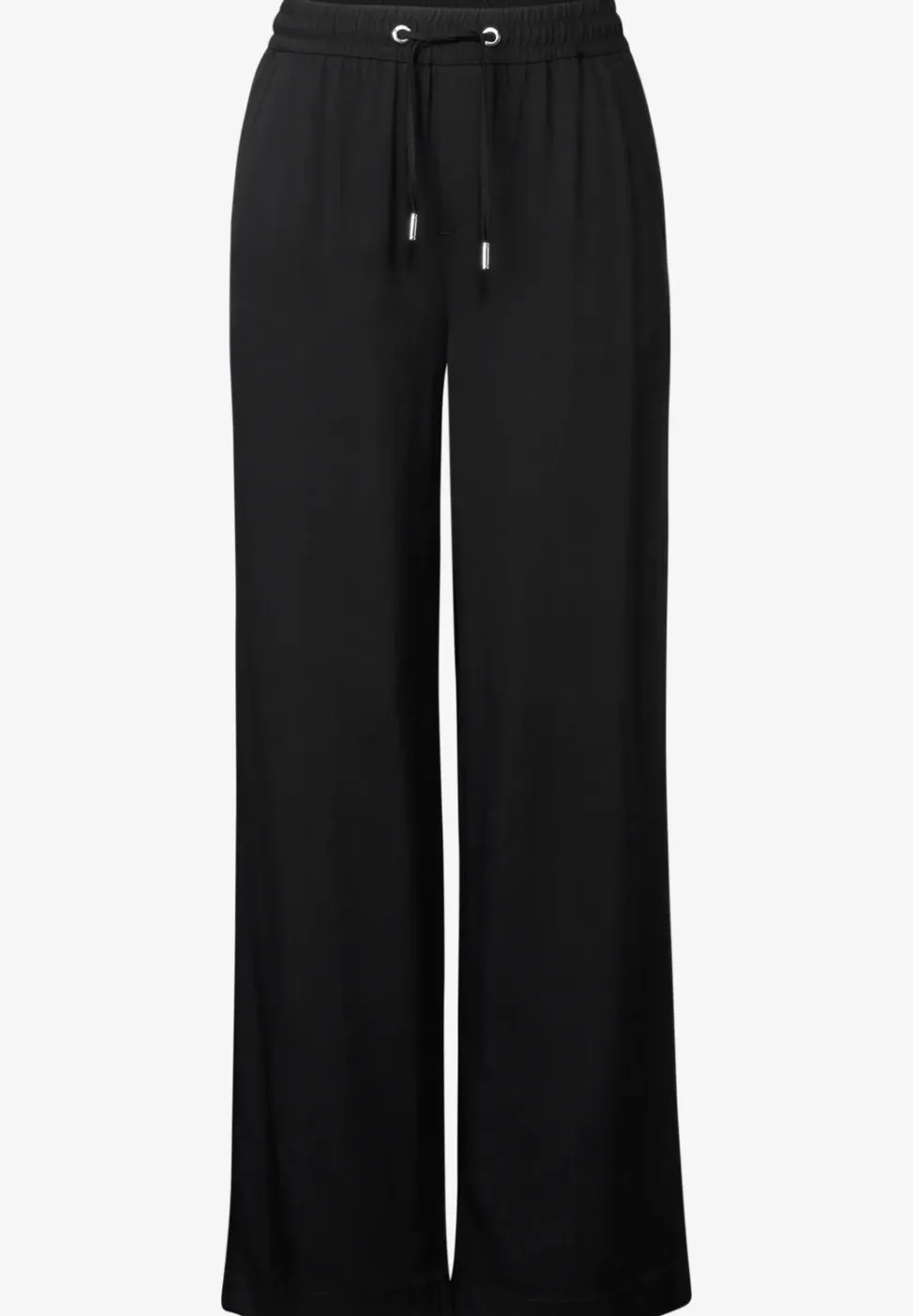 Broek met wijde pijpen in keperstof