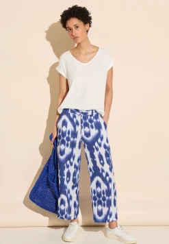 7/8-broek van linnen met print