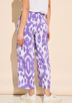 7/8-broek van linnen met print