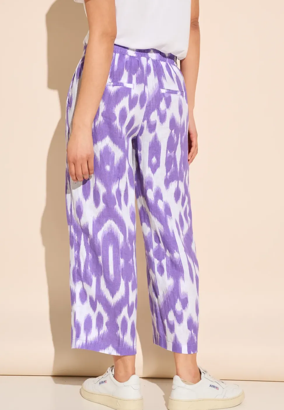 7/8-broek van linnen met print