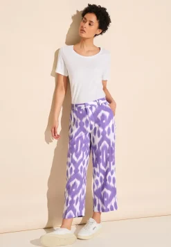 7/8-broek van linnen met print