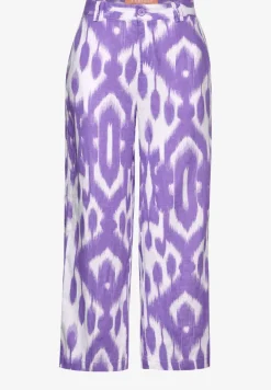 7/8-broek van linnen met print