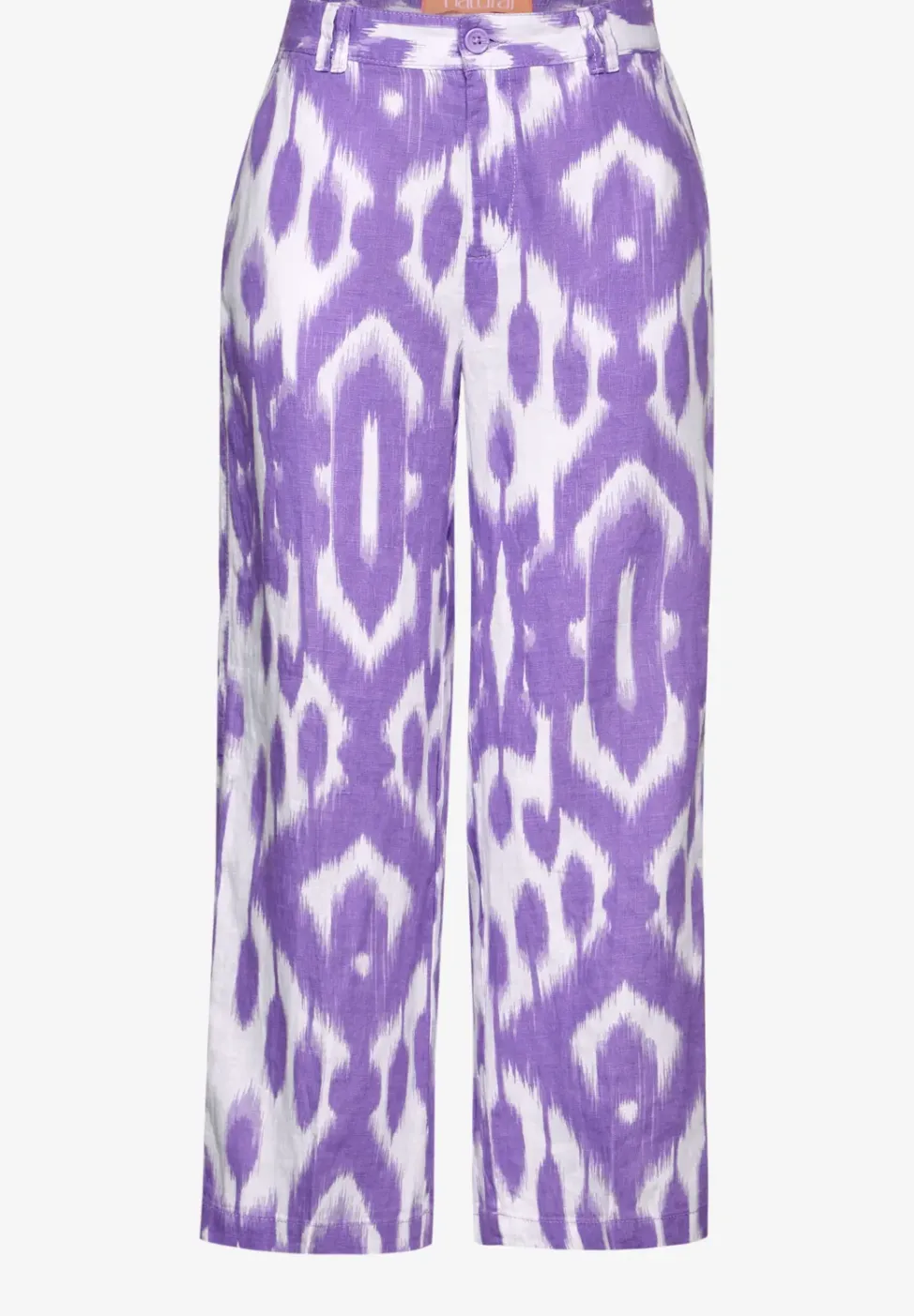 7/8-broek van linnen met print