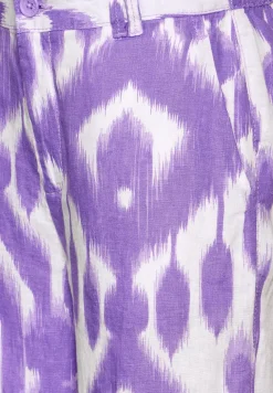 7/8-broek van linnen met print
