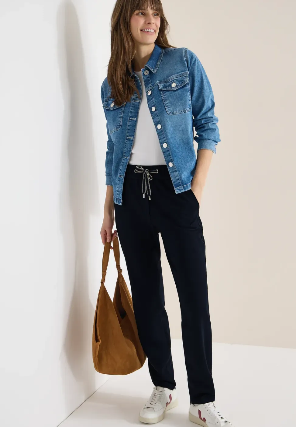 Broek in effen kleur