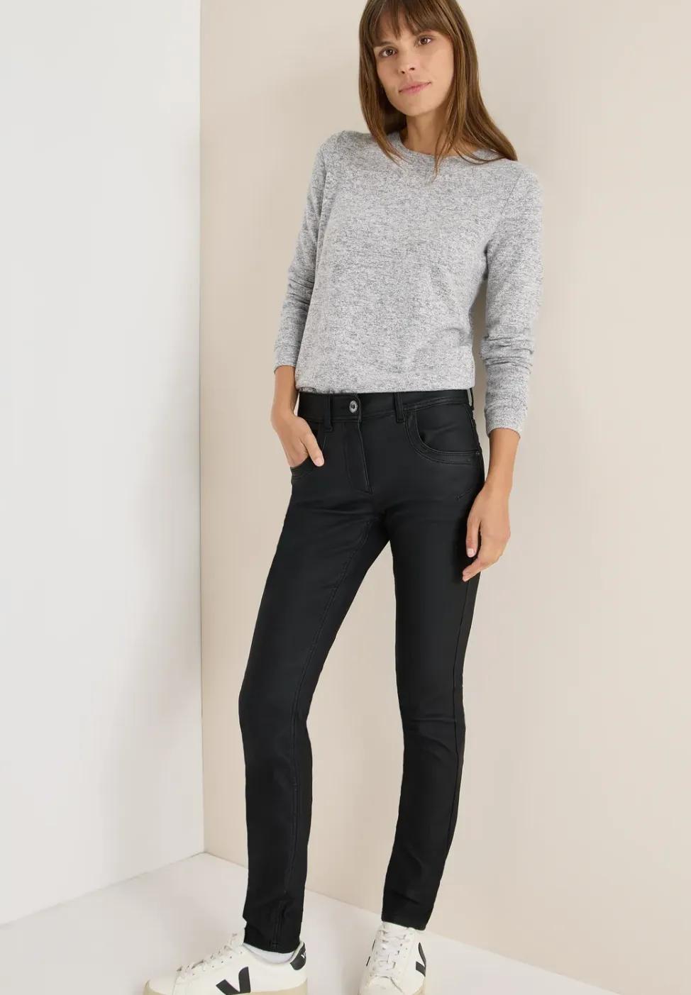 Broek in lederlook