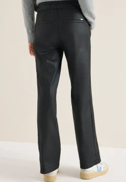 Broek met gecoate Wide Legs