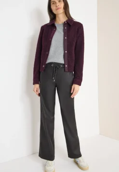 Broek met gecoate Wide Legs