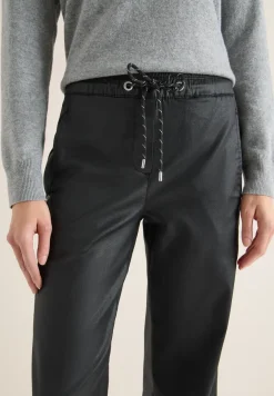Broek met gecoate Wide Legs