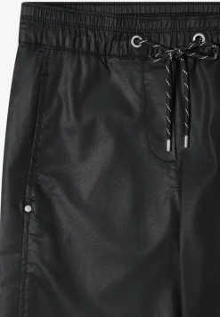 Broek met gecoate Wide Legs