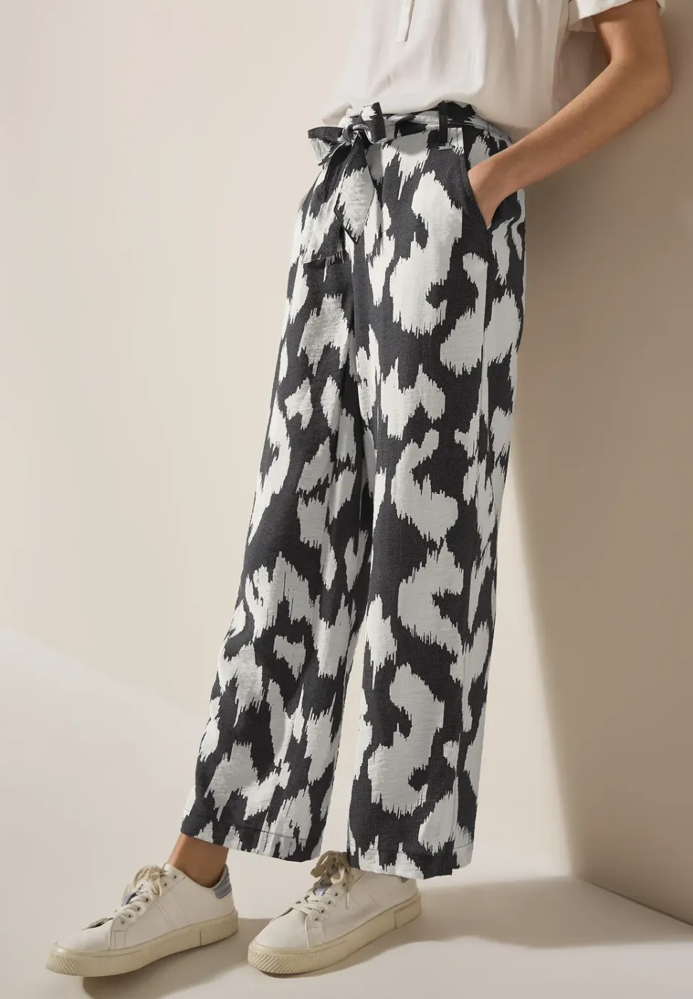 Broek met gedessineerde Wide Legs
