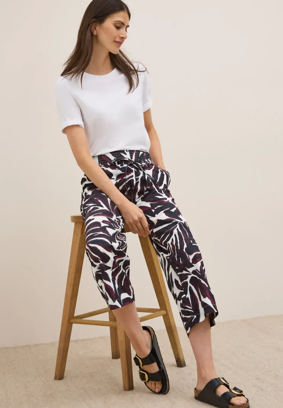Broek met gedessineerde Wide Legs