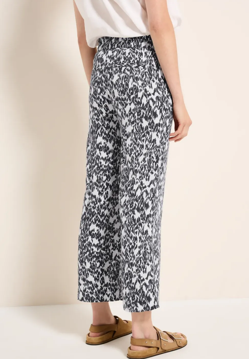 Broek met gedessineerde Wide Legs