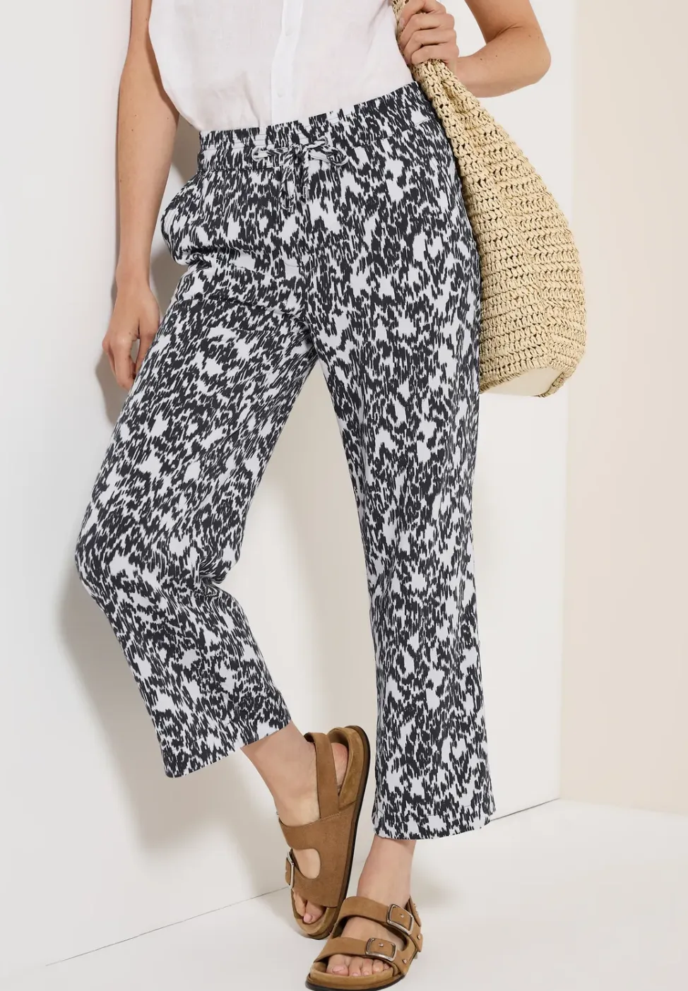 Broek met gedessineerde Wide Legs