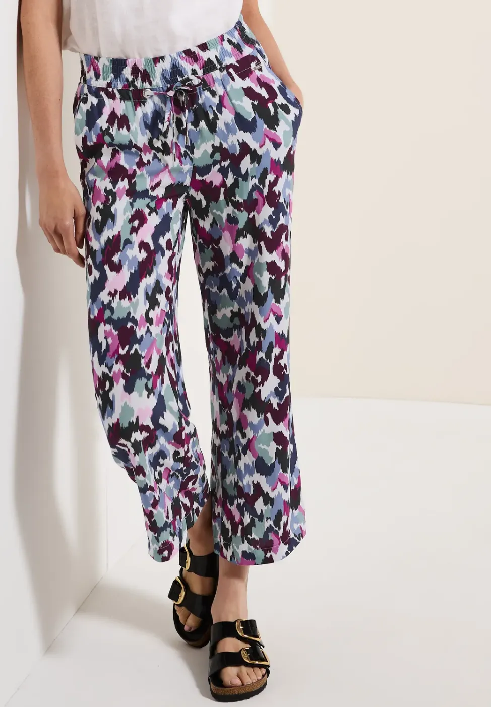 Broek met gedessineerde Wide Legs