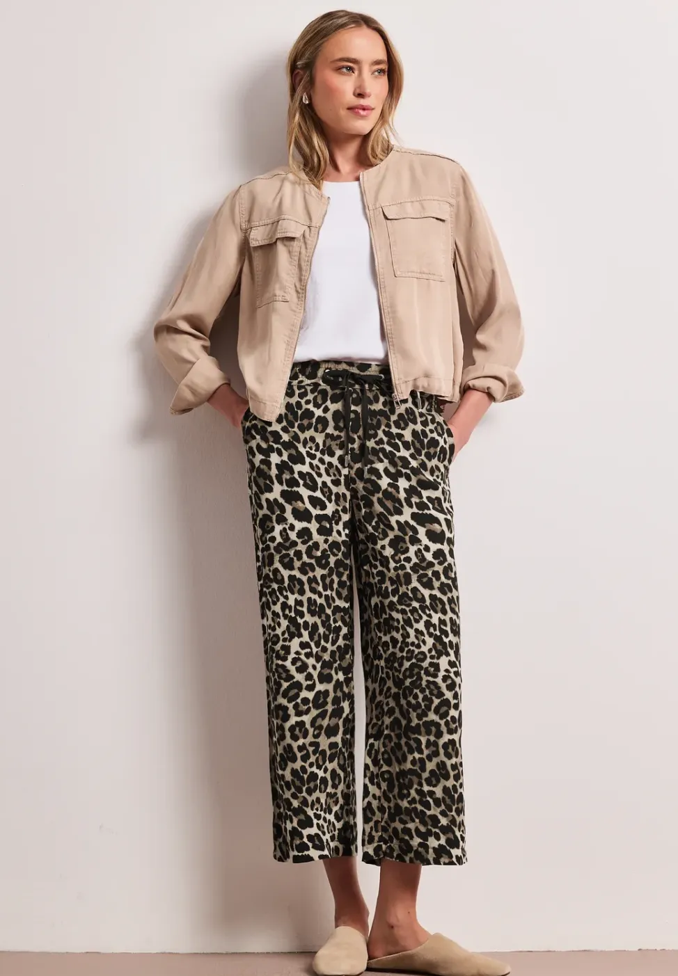 Broek met gedessineerde Wide Legs