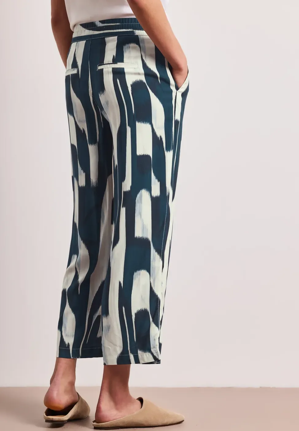 Broek met gedessineerde Wide Legs