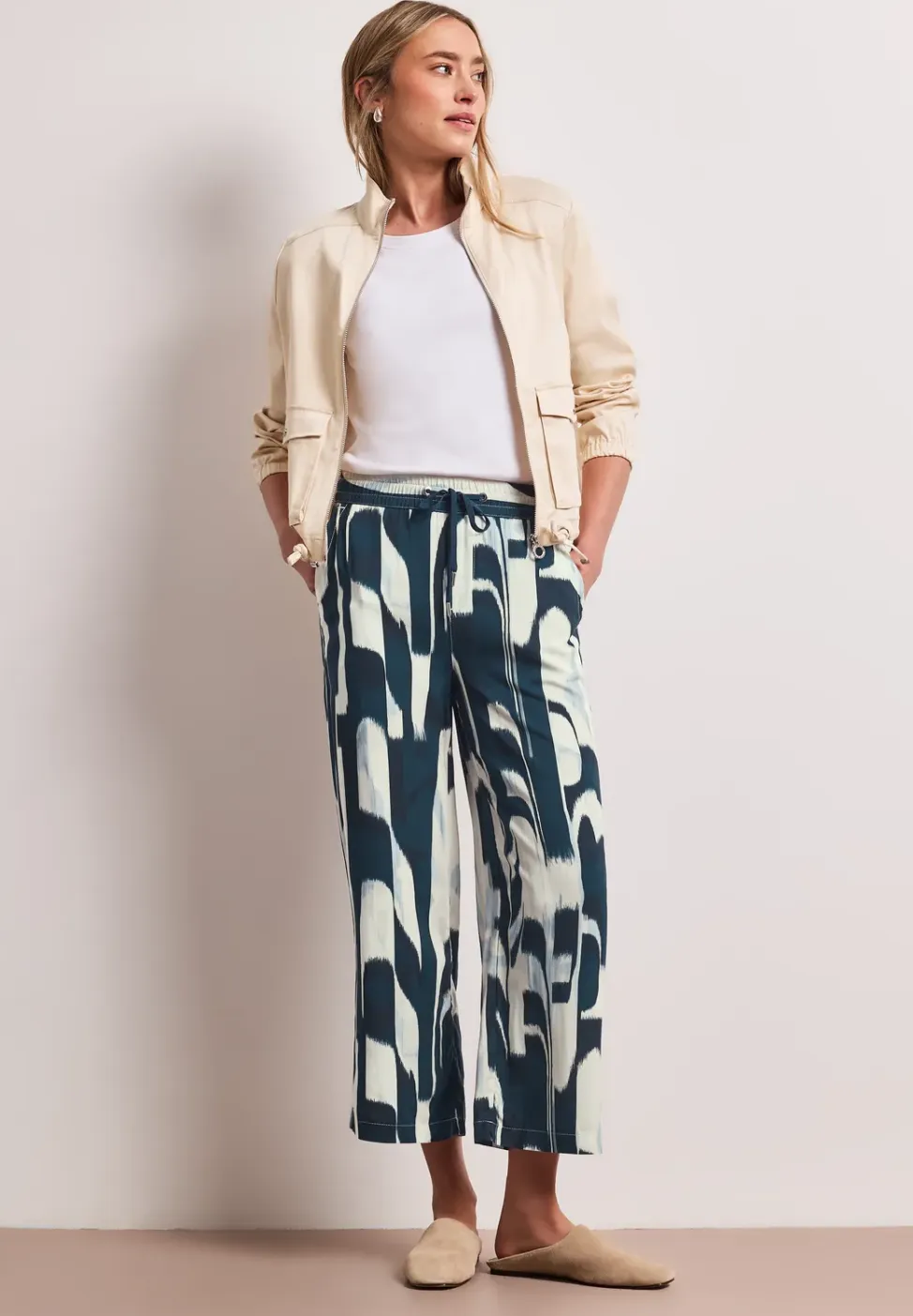 Broek met gedessineerde Wide Legs