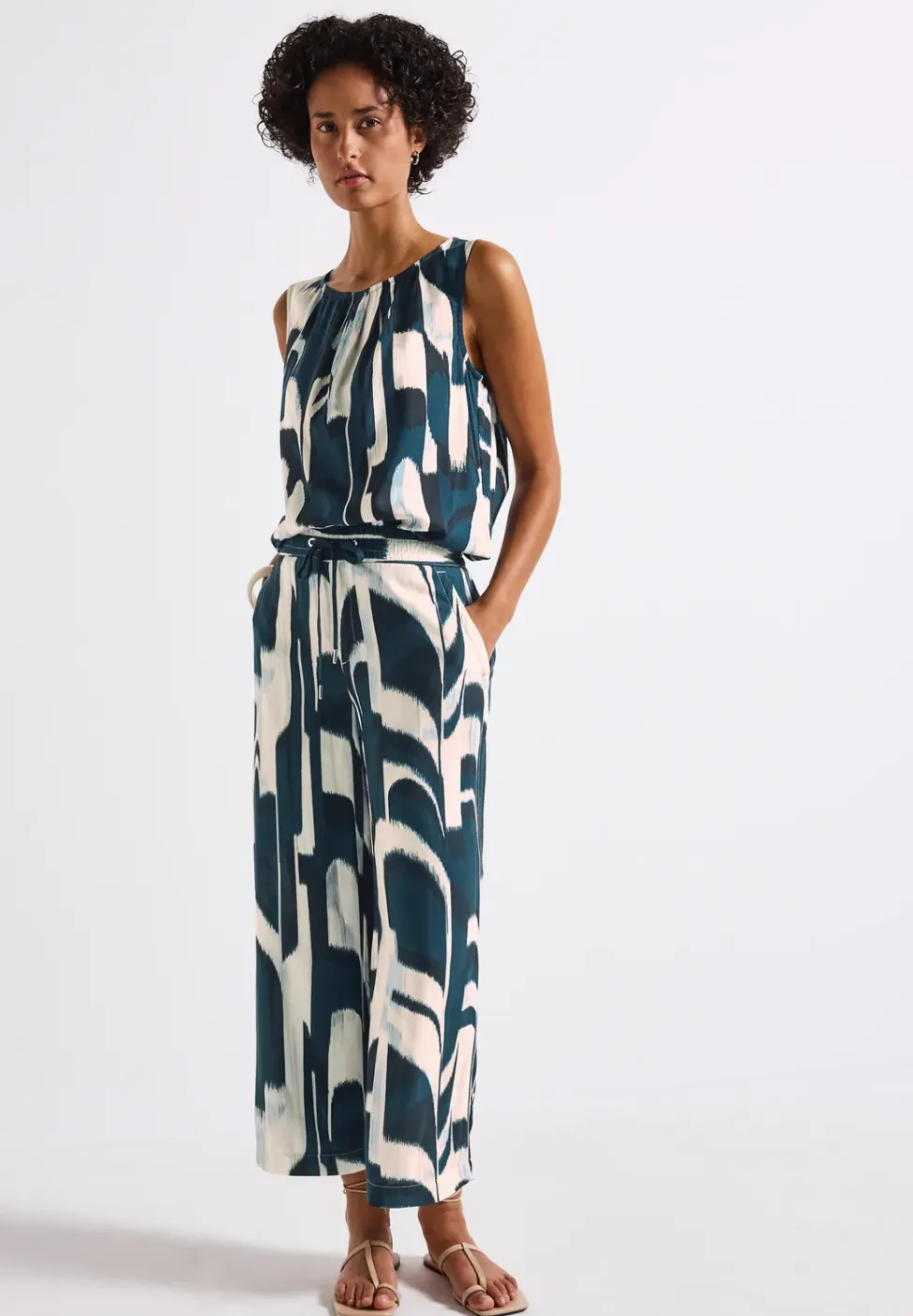 Broek met gedessineerde Wide Legs