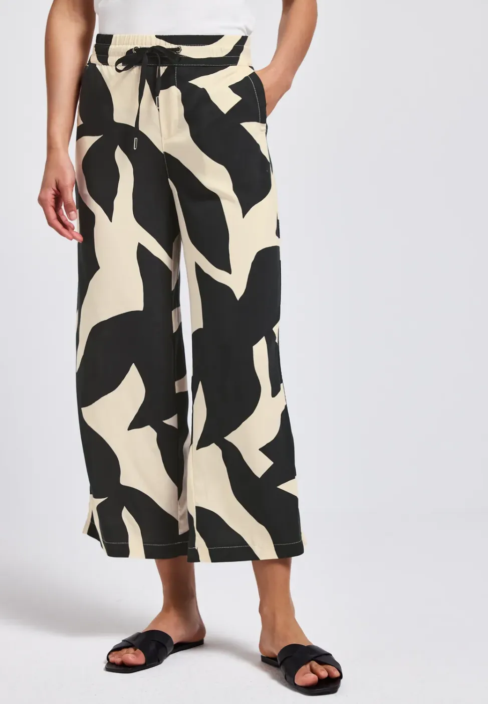 Broek met gedessineerde Wide Legs