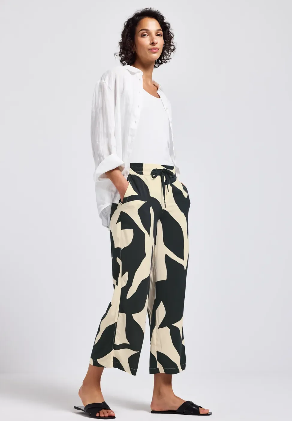 Broek met gedessineerde Wide Legs