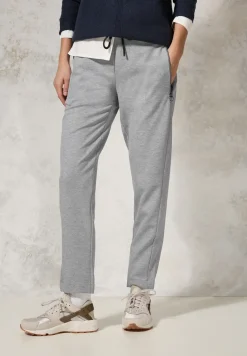 Broek met gemêleerde look
