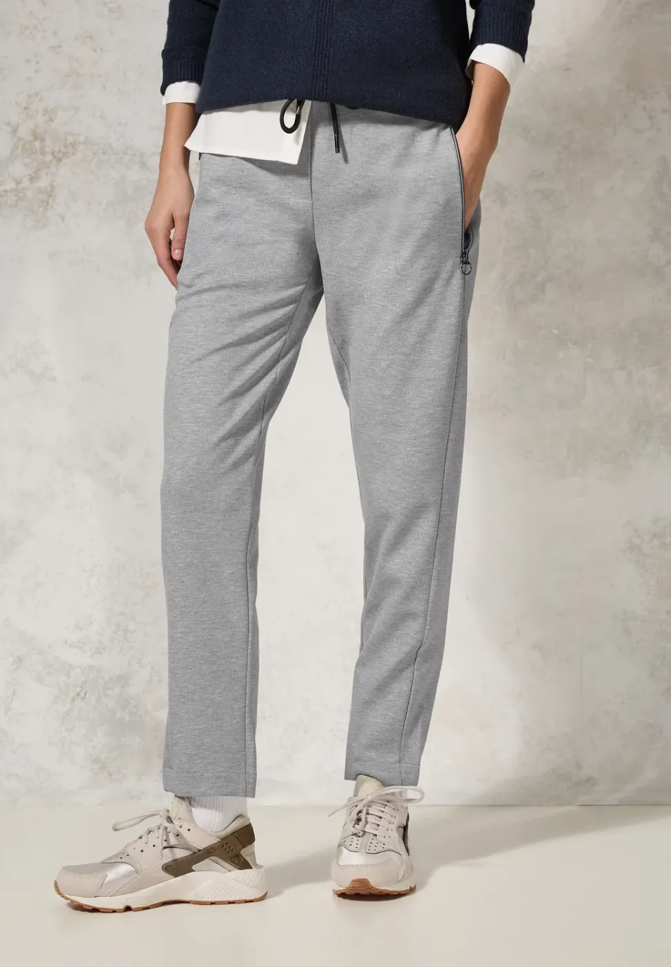 Broek met gemêleerde look