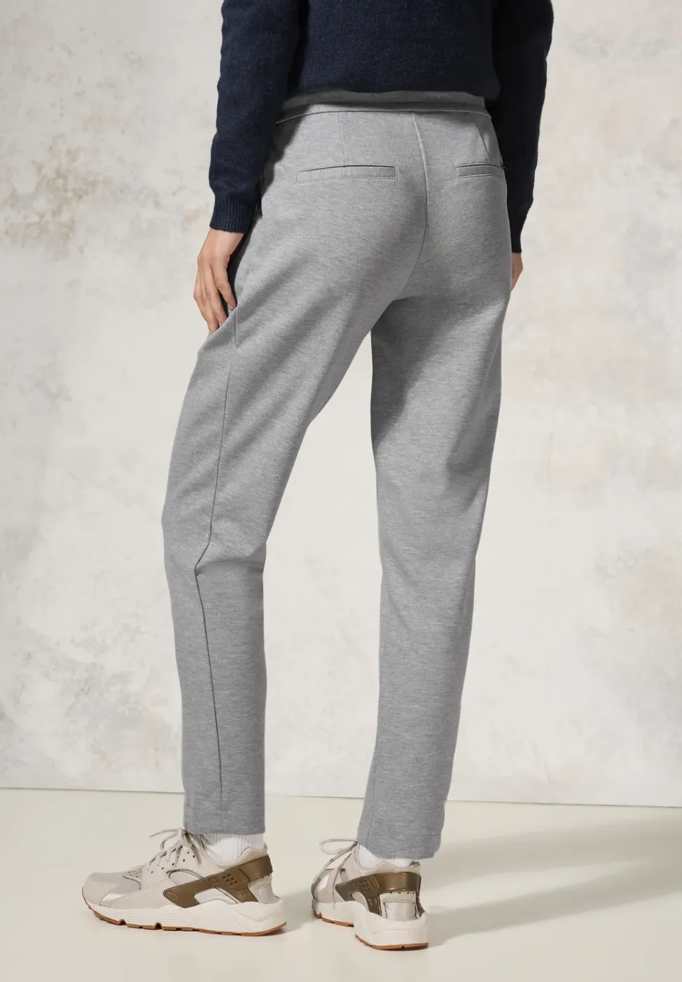 Broek met gemêleerde look