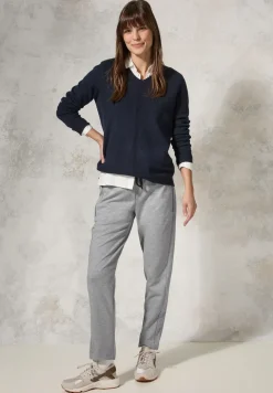 Broek met gemêleerde look