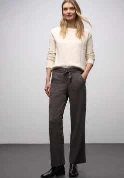 Broek met rechte pijpen en tape