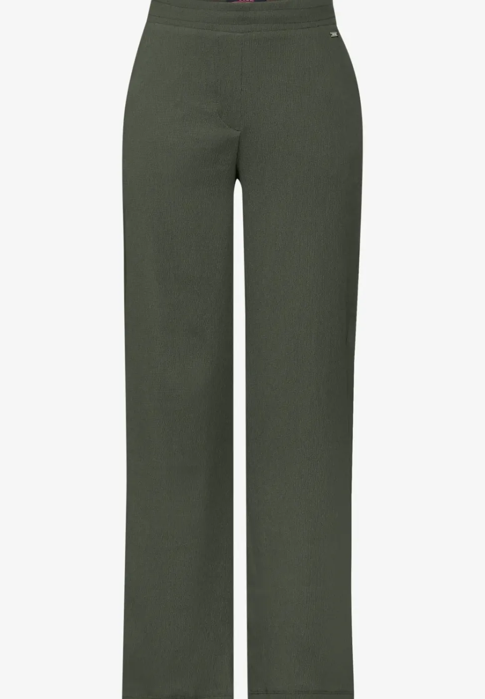 Broek met wijde pijpen en structuur