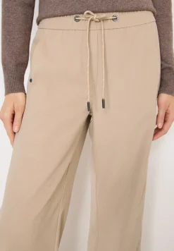 Broek met wijde pijpen in keperstof