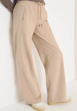 Broek met wijde pijpen in keperstof
