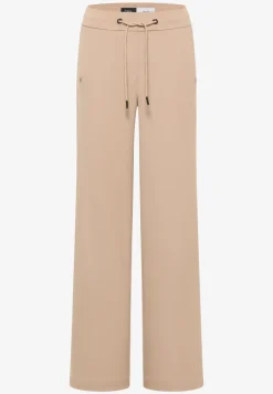 Broek met wijde pijpen in keperstof
