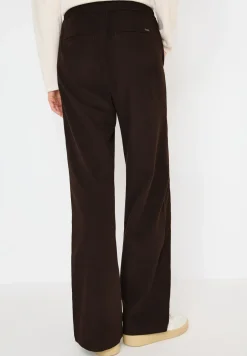 Broek met wijde pijpen in keperstof