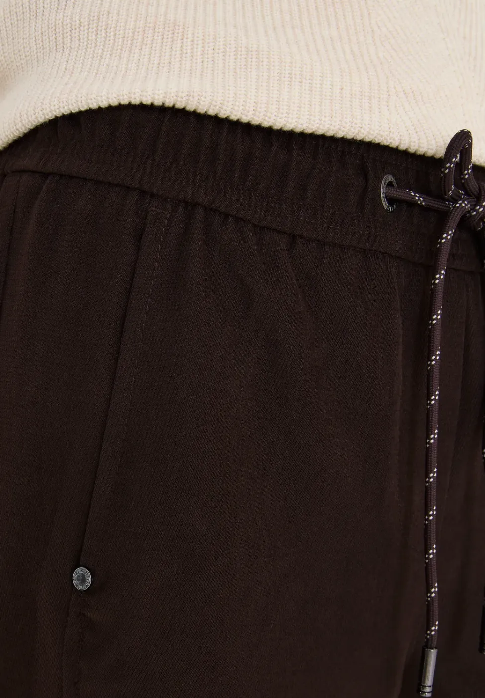 Broek met wijde pijpen in keperstof