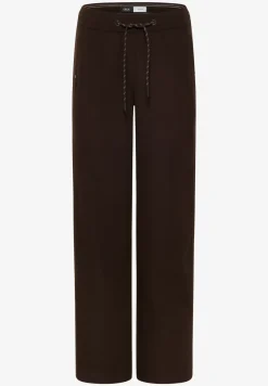 Broek met wijde pijpen in keperstof