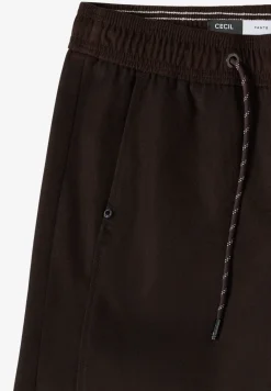 Broek met wijde pijpen in keperstof