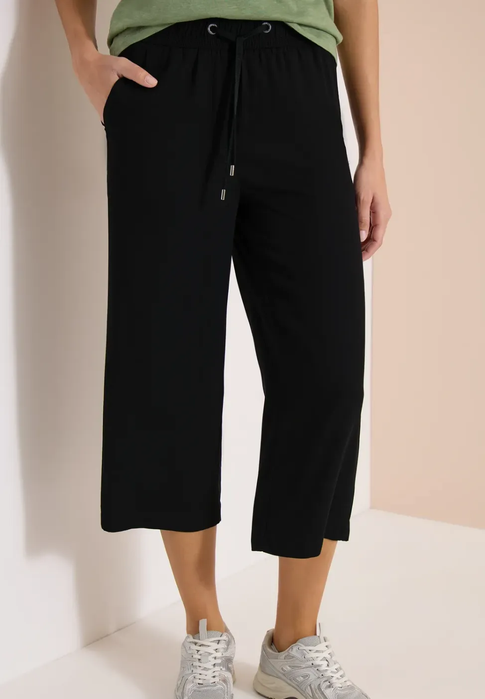 3/4 broek met wijde pijpen in Loose Fit