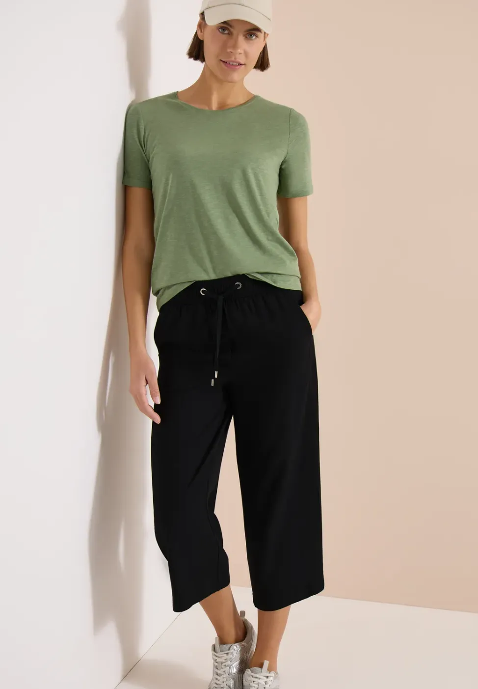 3/4 broek met wijde pijpen in Loose Fit
