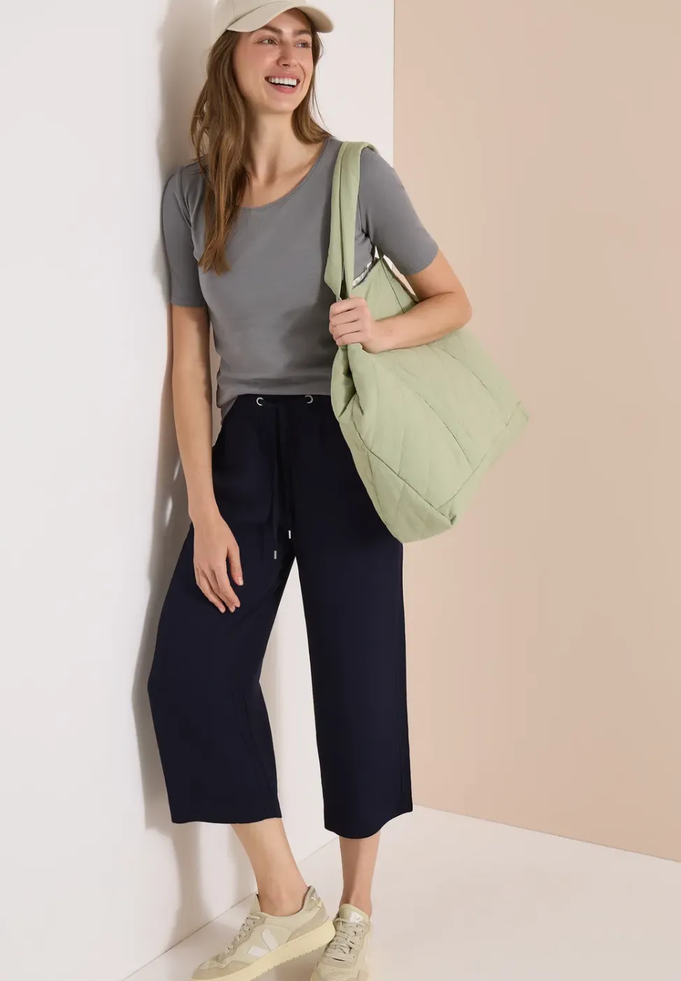3/4 broek met wijde pijpen in Loose Fit