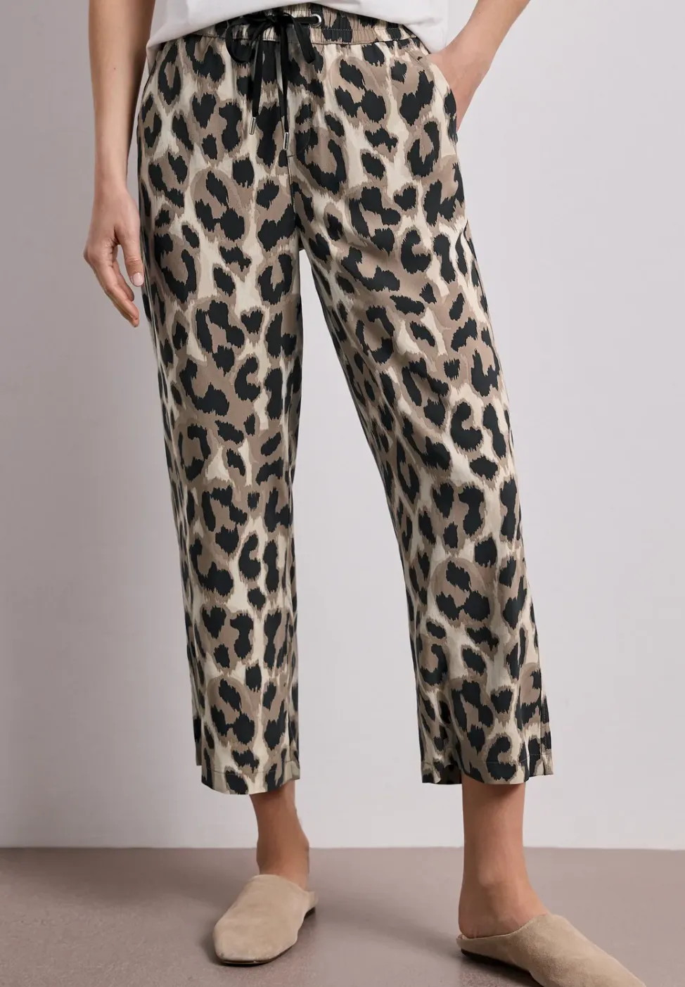 Broek met wijde pijpen in Loose Fit met print