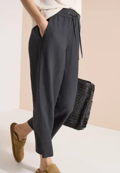 Broek met wijde pijpen in Loose Fit van linnenmix