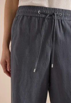 Broek met wijde pijpen in Loose Fit van linnenmix