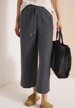 Broek met wijde pijpen in Loose Fit van linnenmix