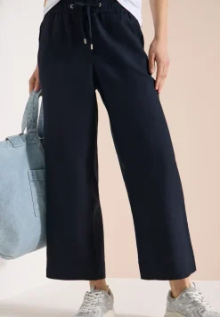 Broek met wijde pijpen in Loose Fit van linnenmix