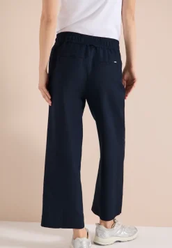 Broek met wijde pijpen in Loose Fit van linnenmix