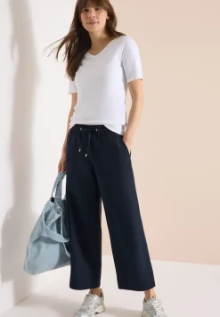Broek met wijde pijpen in Loose Fit van linnenmix