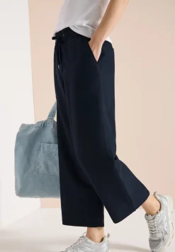 Broek met wijde pijpen in Loose Fit van linnenmix