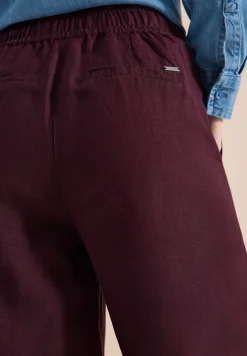 Broek met wijde pijpen in Loose Fit van linnenmix
